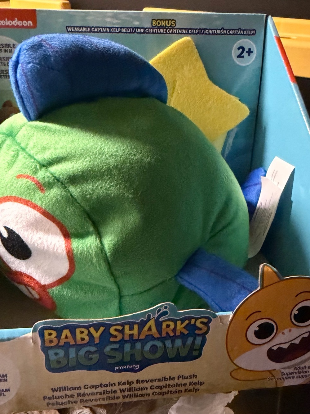 New Baby Shark's Big Show! Reversible Green Plush Fish Toy
